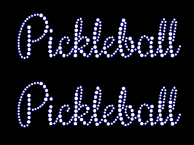 Pickleball Rhinestone Transfer - Script Small (2)